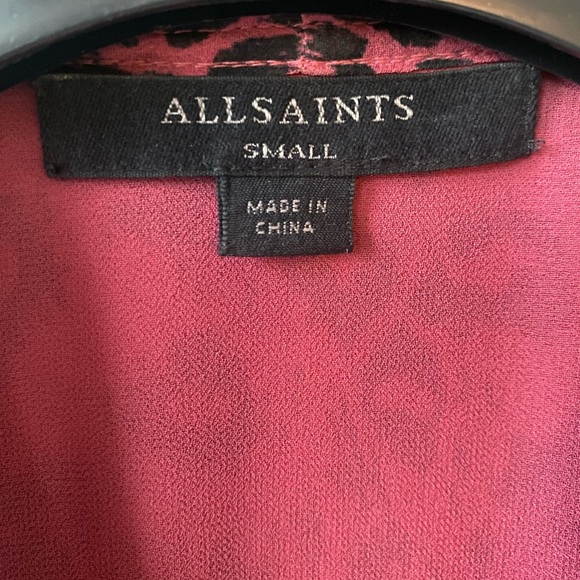 AllSaints Jayda Dress in Pink Leopard Print - Picture 9 of 11